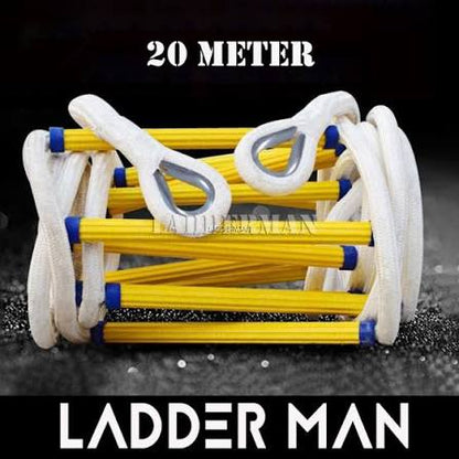 Safety Ladder 20M - Aluminium Rung with 12mm Rope